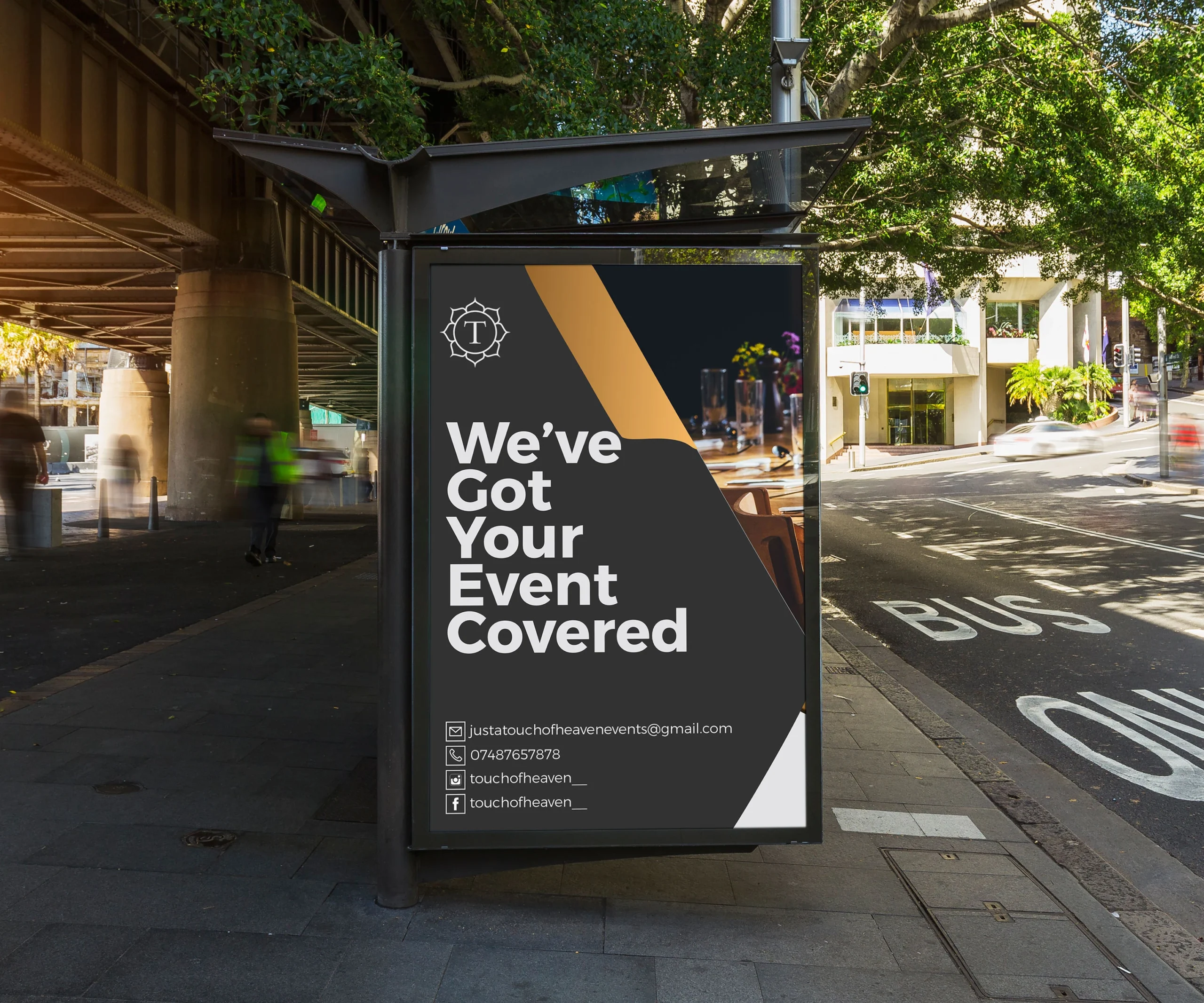TouchOfHeavenEvents Outdoor Bus Stop Advertisement
